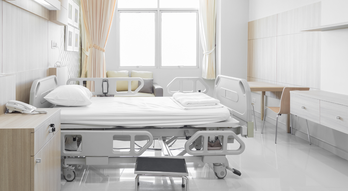 Empty hospital bed