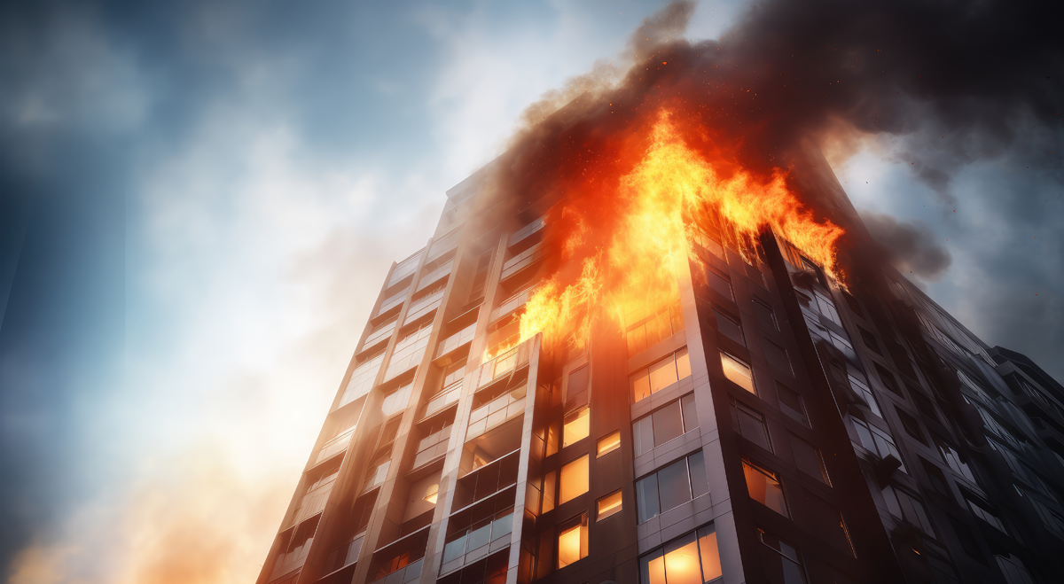 Building on fire