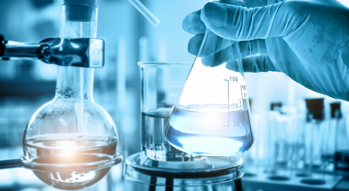 Chemicals in science lab