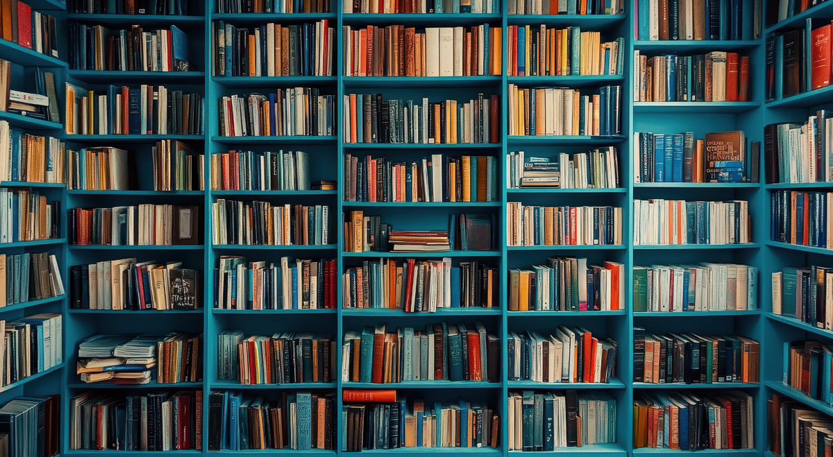 Books on shelves