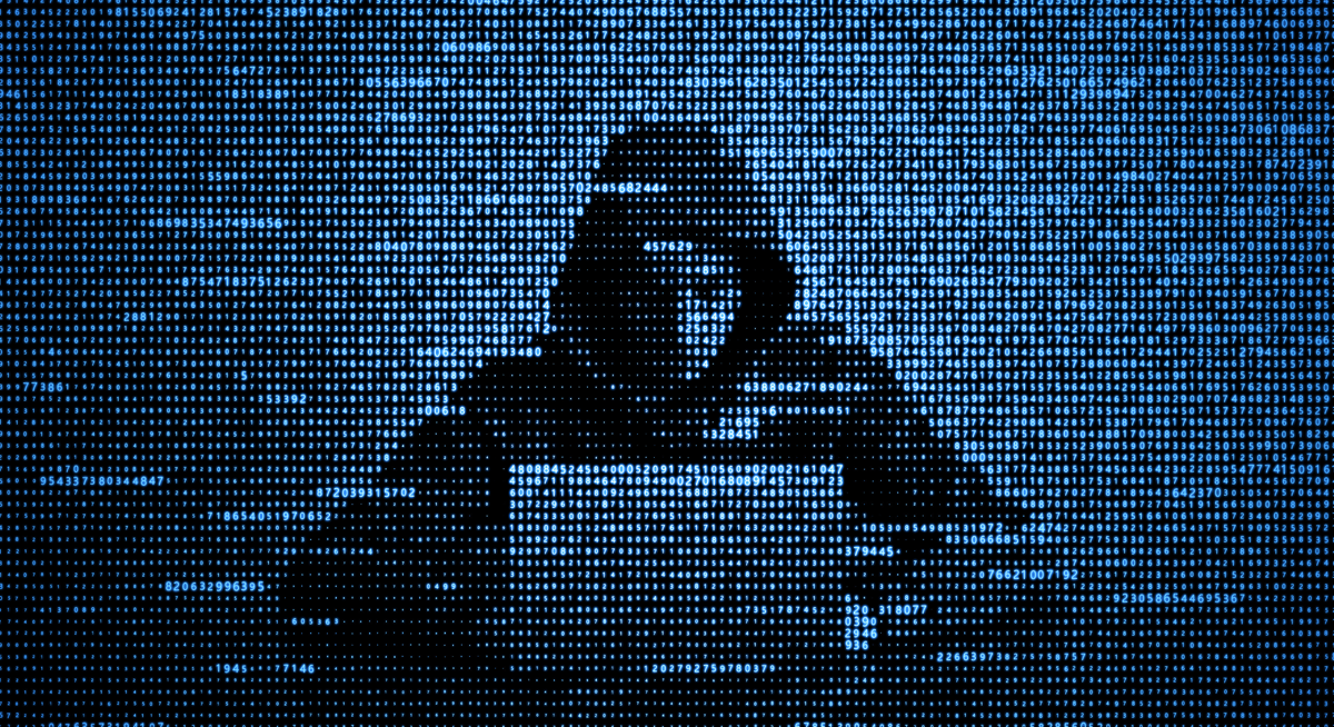 Hacker working on a computer