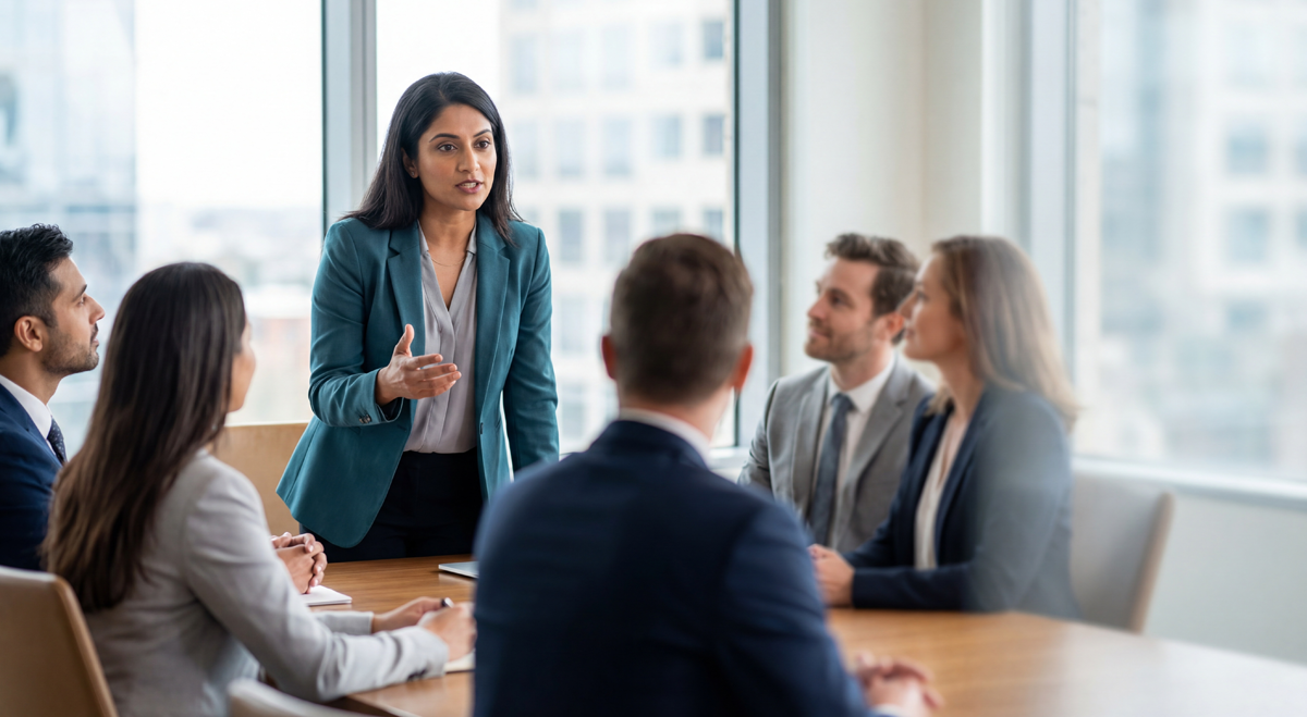 People round a table at a business meeting