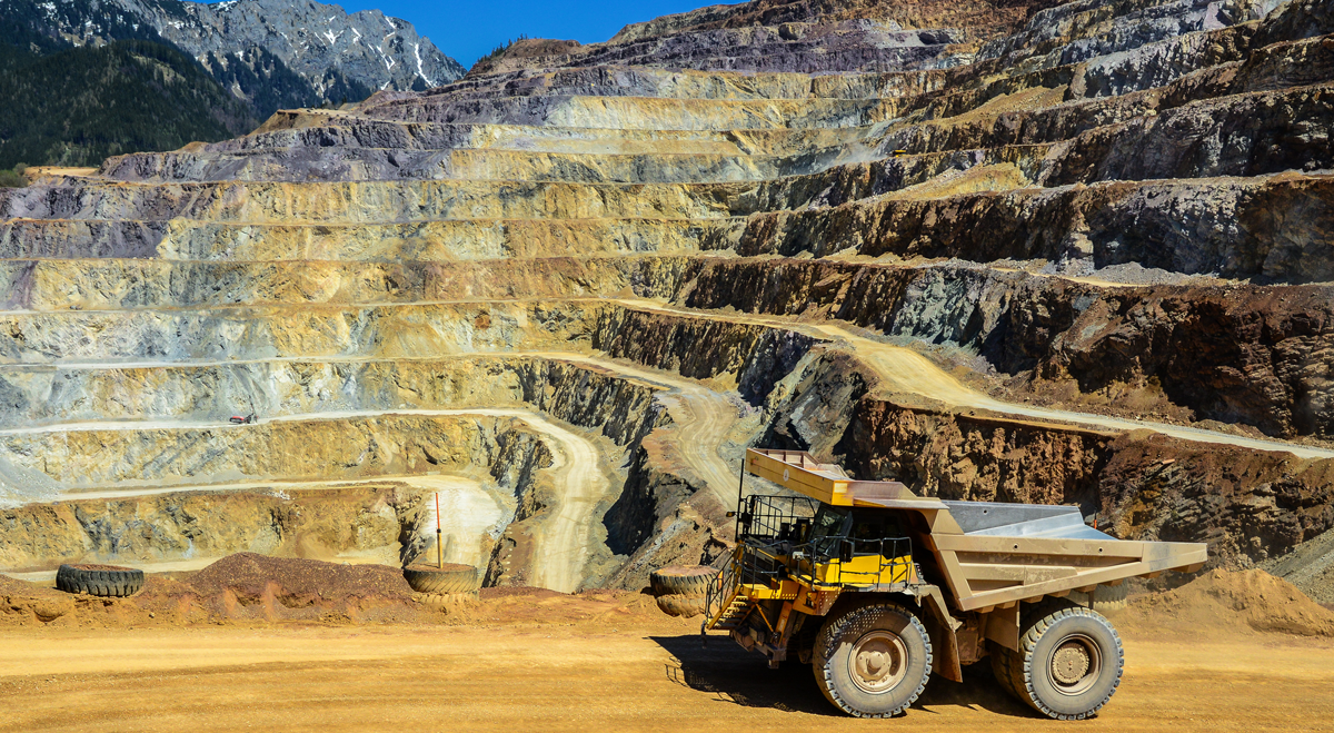 Truck in an open cast mine