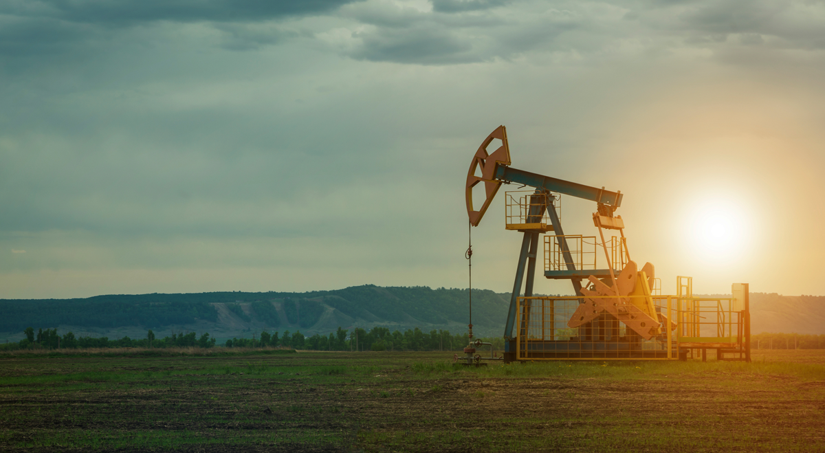 Oil pump in bright sunshine